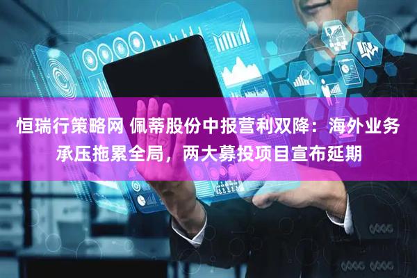 恒瑞行策略网 佩蒂股份中报营利双降：海外业务承压拖累全局，两大募投项目宣布延期